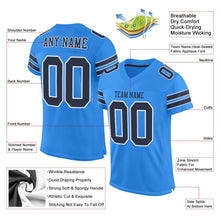 Load image into Gallery viewer, Custom Powder Blue Navy-White Mesh Authentic Football Jersey - Fcustom
