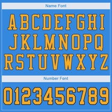 Load image into Gallery viewer, Custom Powder Blue Gold-Navy Mesh Authentic Football Jersey - Fcustom