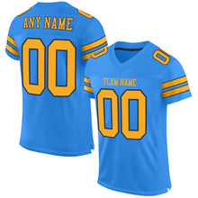Load image into Gallery viewer, Custom Powder Blue Gold-Navy Mesh Authentic Football Jersey - Fcustom