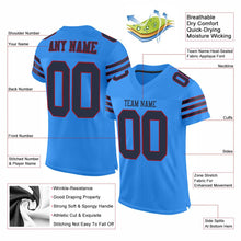 Load image into Gallery viewer, Custom Powder Blue Navy-Red Mesh Authentic Football Jersey - Fcustom