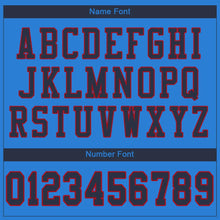 Load image into Gallery viewer, Custom Powder Blue Navy-Red Mesh Authentic Football Jersey - Fcustom