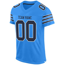 Load image into Gallery viewer, Custom Powder Blue Navy-White Mesh Authentic Football Jersey - Fcustom