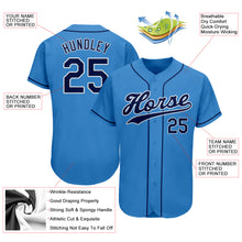 Load image into Gallery viewer, Custom Powder Blue Navy-White Authentic Baseball Jersey