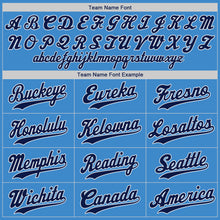 Load image into Gallery viewer, Custom Powder Blue Navy-White Authentic Baseball Jersey