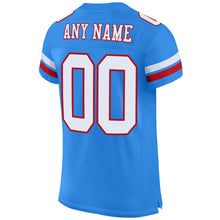 Load image into Gallery viewer, Custom Powder Blue White-Red Mesh Authentic Football Jersey