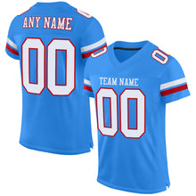 Load image into Gallery viewer, Custom Powder Blue White-Red Mesh Authentic Football Jersey