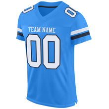 Load image into Gallery viewer, Custom Powder Blue White-Navy Mesh Authentic Football Jersey