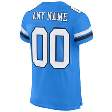 Load image into Gallery viewer, Custom Powder Blue White-Navy Mesh Authentic Football Jersey