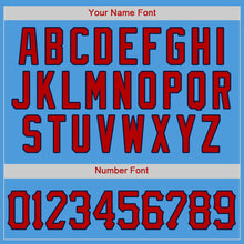 Load image into Gallery viewer, Custom Powder Blue Red-Navy Authentic Baseball Jersey