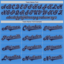 Load image into Gallery viewer, Custom Powder Blue Navy-White Authentic Baseball Jersey