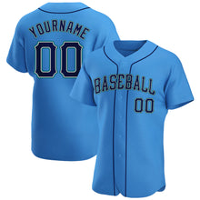 Load image into Gallery viewer, Custom Powder Blue Navy-Teal Authentic Baseball Jersey