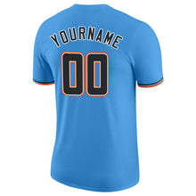 Load image into Gallery viewer, Custom Powder Blue Black-Orange Performance T-Shirt