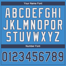 Load image into Gallery viewer, Custom Powder Blue Navy-White Performance T-Shirt