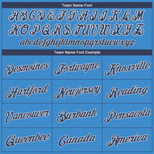 Load image into Gallery viewer, Custom Powder Blue Navy-White Performance T-Shirt