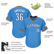 Load image into Gallery viewer, Custom Powder Blue White-Navy Authentic Throwback Rib-Knit Baseball Jersey Shirt