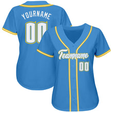 Load image into Gallery viewer, Custom Powder Blue White-Gold Authentic Baseball Jersey