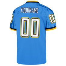 Load image into Gallery viewer, Custom Powder Blue White-Navy Mesh Authentic Throwback Football Jersey