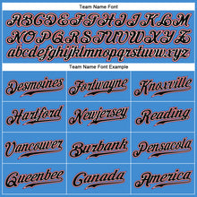 Load image into Gallery viewer, Custom Powder Blue Red Pinstripe Black-White Authentic Baseball Jersey