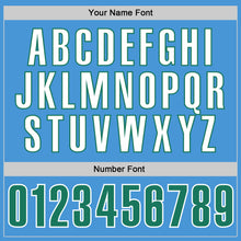 Load image into Gallery viewer, Custom Powder Blue Kelly Green-White Performance T-Shirt