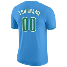 Load image into Gallery viewer, Custom Powder Blue Kelly Green-White Performance T-Shirt