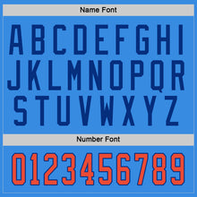 Load image into Gallery viewer, Custom Powder Blue Orange-Royal Hockey Jersey