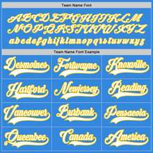 Load image into Gallery viewer, Custom Powder Blue White-Gold Hockey Jersey