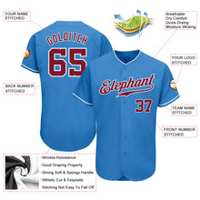 Load image into Gallery viewer, Custom Powder Blue Crimson-White Authentic Baseball Jersey