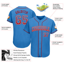 Load image into Gallery viewer, Custom Powder Blue Red-White Authentic Drift Fashion Baseball Jersey