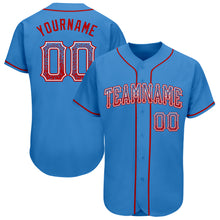 Load image into Gallery viewer, Custom Powder Blue Red-White Authentic Drift Fashion Baseball Jersey