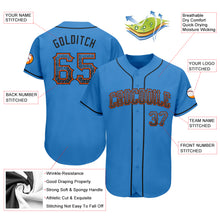 Load image into Gallery viewer, Custom Powder Blue Black-Orange Authentic Drift Fashion Baseball Jersey