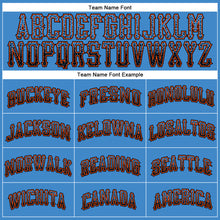 Load image into Gallery viewer, Custom Powder Blue Black-Orange Authentic Drift Fashion Baseball Jersey