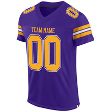 Load image into Gallery viewer, Custom Purple Gold-White Mesh Authentic Football Jersey - Fcustom