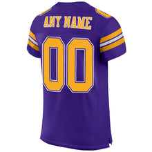 Load image into Gallery viewer, Custom Purple Gold-White Mesh Authentic Football Jersey - Fcustom