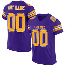 Load image into Gallery viewer, Custom Purple Gold-White Mesh Authentic Football Jersey - Fcustom