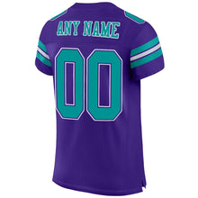 Load image into Gallery viewer, Custom Purple Aqua-White Mesh Authentic Football Jersey - Fcustom