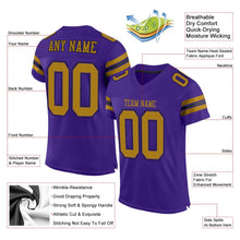 Load image into Gallery viewer, Custom Purple Old Gold-Black Mesh Authentic Football Jersey - Fcustom