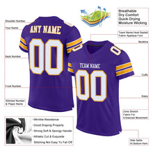 Load image into Gallery viewer, Custom Purple White-Gold Mesh Authentic Football Jersey - Fcustom
