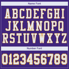 Load image into Gallery viewer, Custom Purple White-Gold Mesh Authentic Football Jersey - Fcustom
