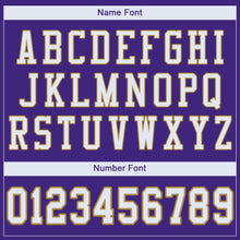 Load image into Gallery viewer, Custom Purple White-Old Gold Mesh Authentic Football Jersey - Fcustom