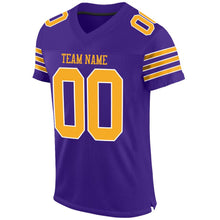 Load image into Gallery viewer, Custom Purple Gold-White Mesh Authentic Football Jersey - Fcustom
