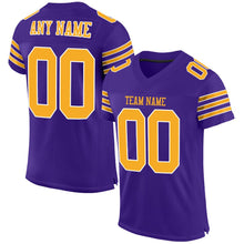 Load image into Gallery viewer, Custom Purple Gold-White Mesh Authentic Football Jersey - Fcustom