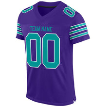 Load image into Gallery viewer, Custom Purple Aqua-White Mesh Authentic Football Jersey - Fcustom