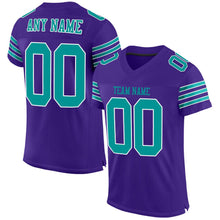 Load image into Gallery viewer, Custom Purple Aqua-White Mesh Authentic Football Jersey - Fcustom