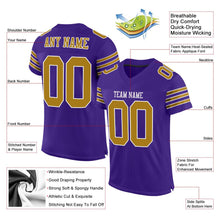 Load image into Gallery viewer, Custom Purple Old Gold-White Mesh Authentic Football Jersey - Fcustom