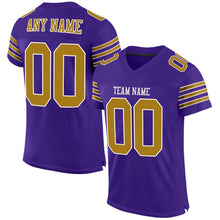 Load image into Gallery viewer, Custom Purple Old Gold-White Mesh Authentic Football Jersey - Fcustom