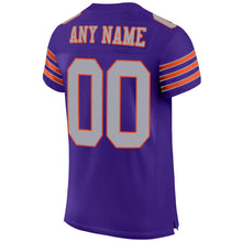 Load image into Gallery viewer, Custom Purple Gray-Orange Mesh Authentic Football Jersey - Fcustom