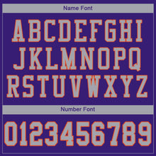 Load image into Gallery viewer, Custom Purple Gray-Orange Mesh Authentic Football Jersey - Fcustom