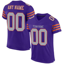 Load image into Gallery viewer, Custom Purple Gray-Orange Mesh Authentic Football Jersey - Fcustom