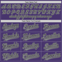 Load image into Gallery viewer, Custom Purple Black-Gray Authentic Baseball Jersey