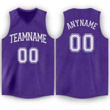 Load image into Gallery viewer, Custom Purple White V-Neck Basketball Jersey - Fcustom
